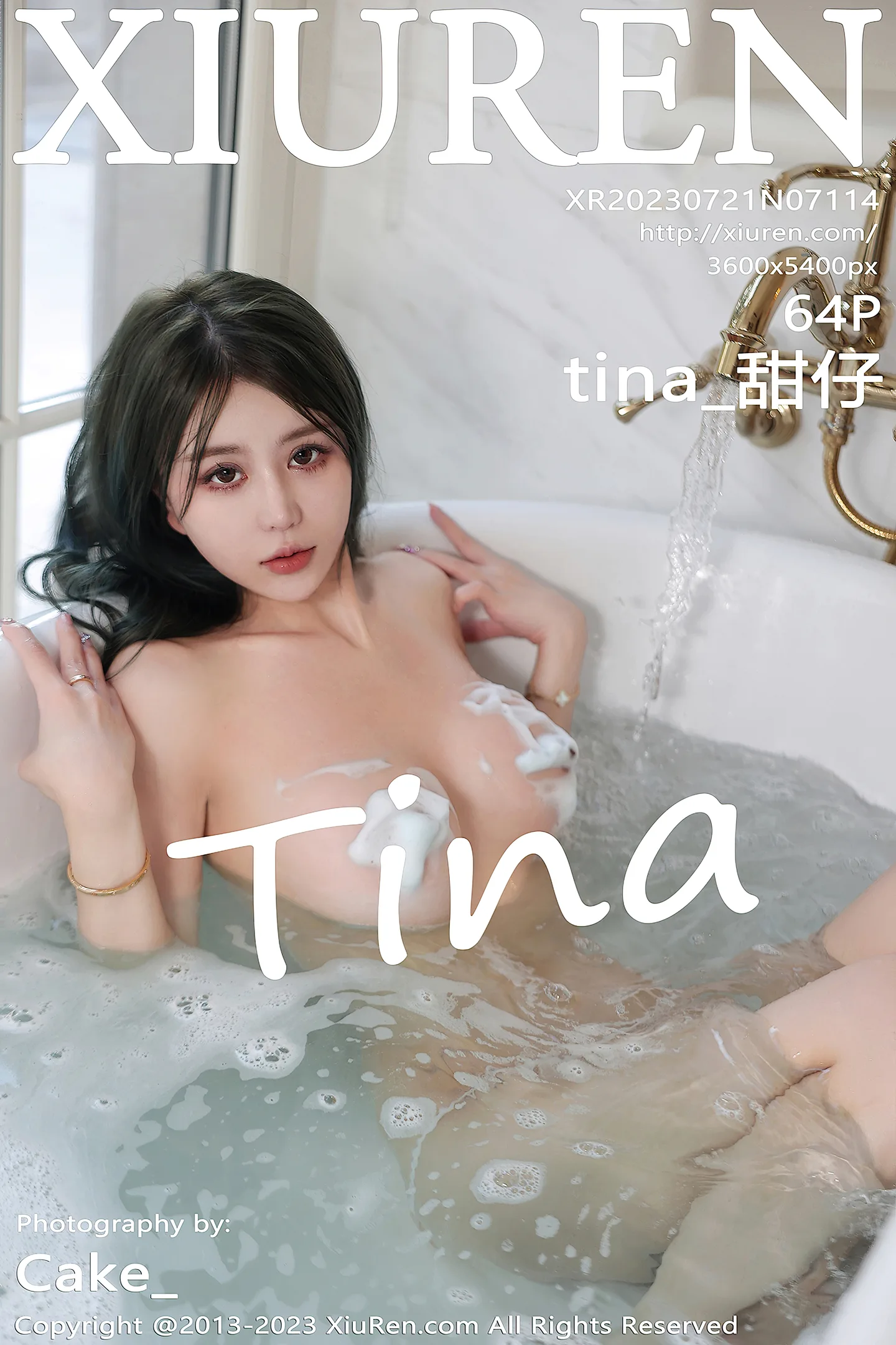 [XiuRen秀人网]No.7114_模特tina_甜仔浴缸场景咖啡色蕾丝睡裙湿身秀凹凸身材诱惑写真64P-秀人网 - XiuRen.Space